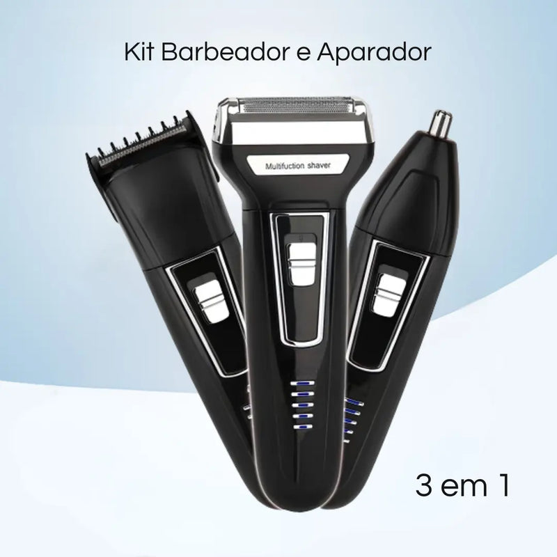 Kit Barbeador e Aparador 3 em 1 - BarberShaver